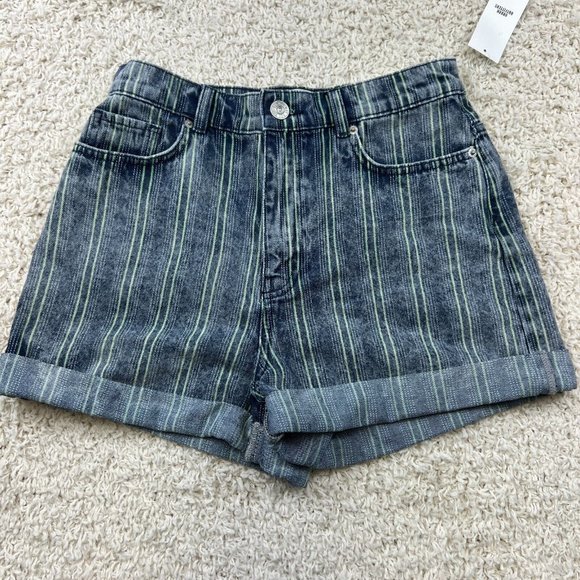 BDG Pants - BDG Urban Outfitters Jean Shorts Womens 26 Denim Mom Style Striped Cuffed NEW